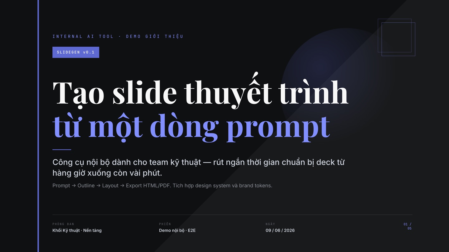 Slide tiêu đề tối giản tạo bằng Folveo